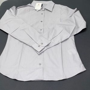 NWT light grey button down shirt size S